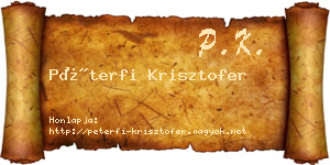 Péterfi Krisztofer névjegykártya