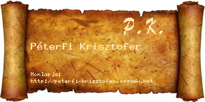 Péterfi Krisztofer névjegykártya